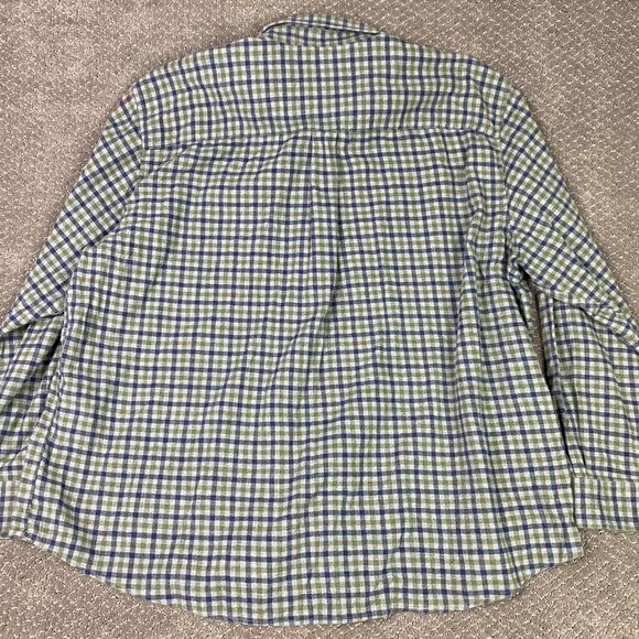Johnnie-O Flannel Shirt Men's 2XB Hangin' Out Dickens Blue Green Gingham Check - Picture 6 of 15
